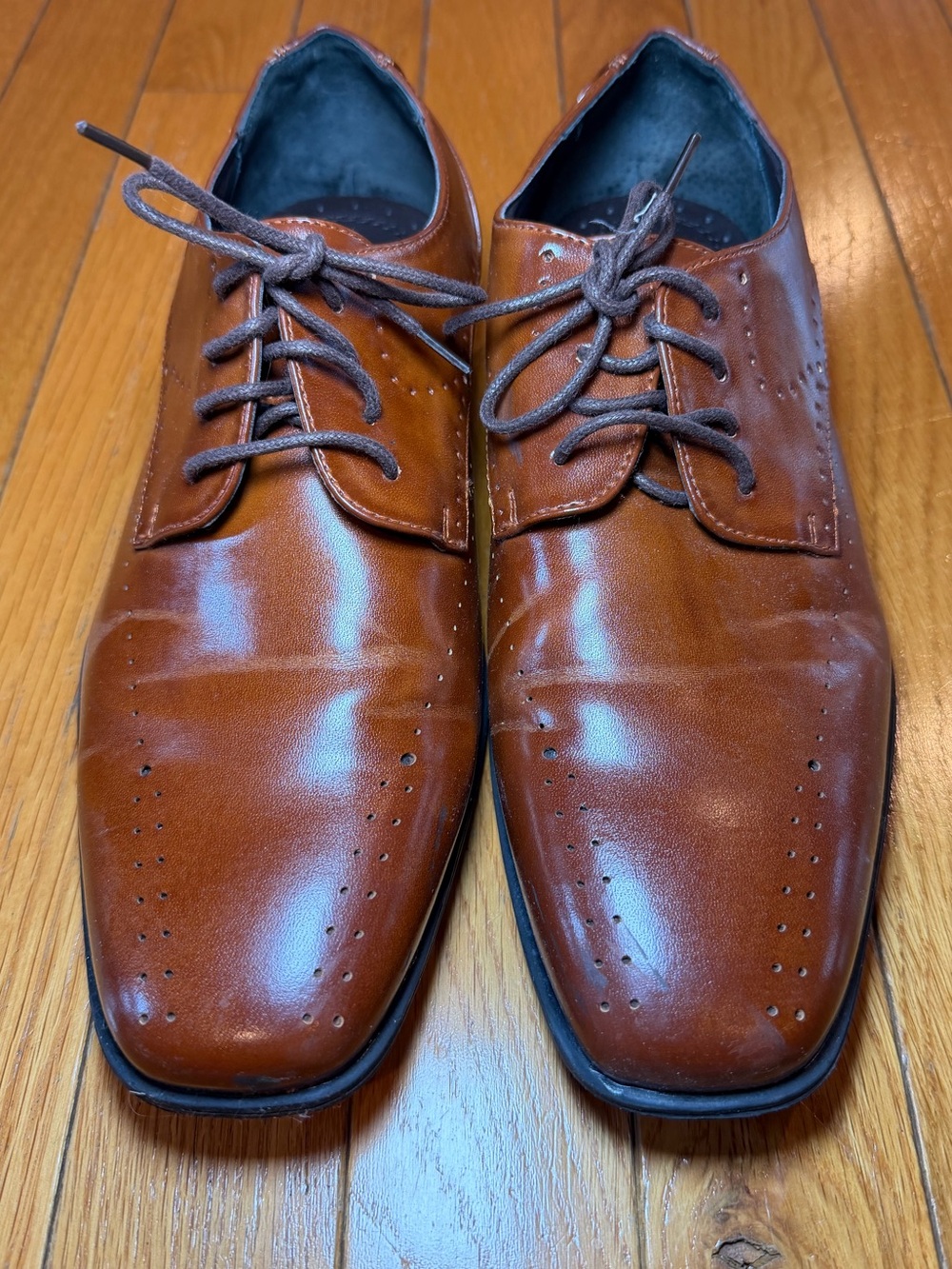 Stacy Adams Men's Brown Leather Dress Oxfords Sz 7 Lace Up